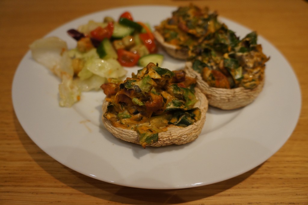 Stuffed Mushrooms with Chorizo, Cabbage, Cheddar & Cream Cheese